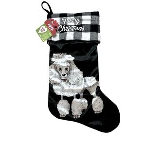 Poodle Furry Christmas Holiday Stocking